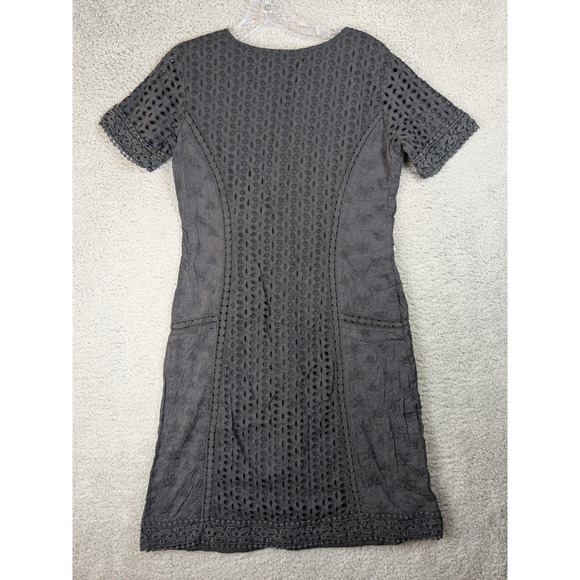 Sundance Eyelet Midi Dress Womens Size 8 Slate Gray Fairycore Whimsy Goth Cotton - Picture 4 of 14